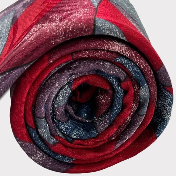 J.S. Blank & Co. Men's Abstract Necktie 100% Silk Red Purple Blue White - Picture 2 of 11